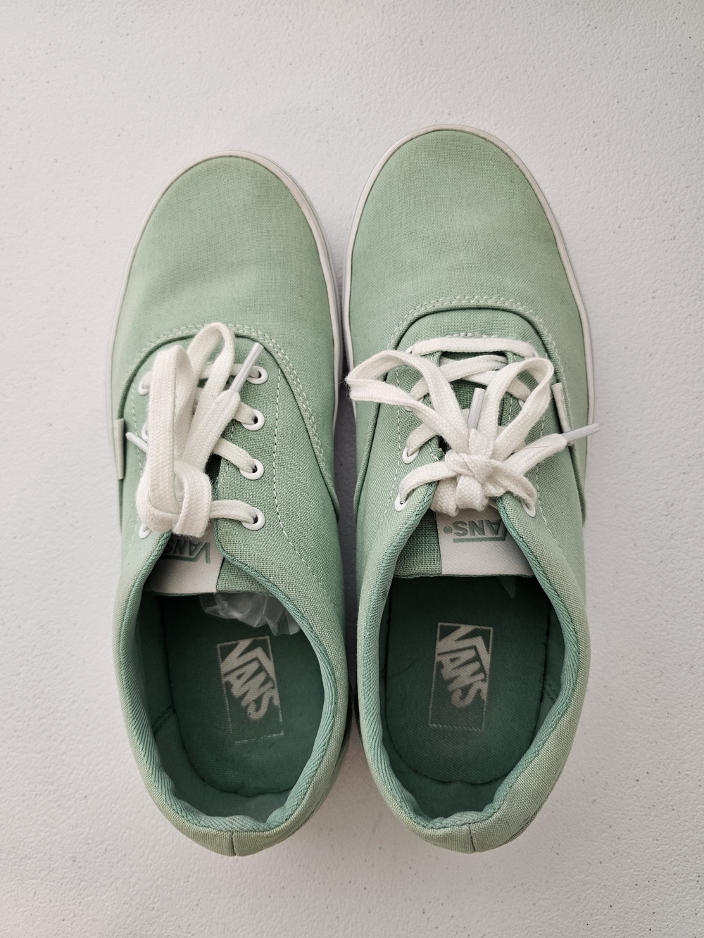 Vans Missy Low-Top Canvas Sneakers in Mint Green and White